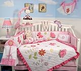 Soho Spring Time Butterfly Baby Crib Nursery Bedding Set 13 pcs included Diaper Bag with Changing Pad & Bottle Case