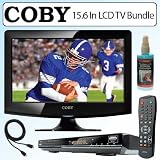 Coby TFTV1525 15.6 In. Wide Screen ATSC Digital LCD TV/Monitor Bundle With JWin JDVD522 5.1 Channel DVD Player & TV Accessories