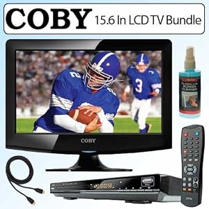 Coby TFTV1525 15.6 In. Wide Screen ATSC Digital LCD TV Monitor Bundle With JWin JDVD522... by Coby