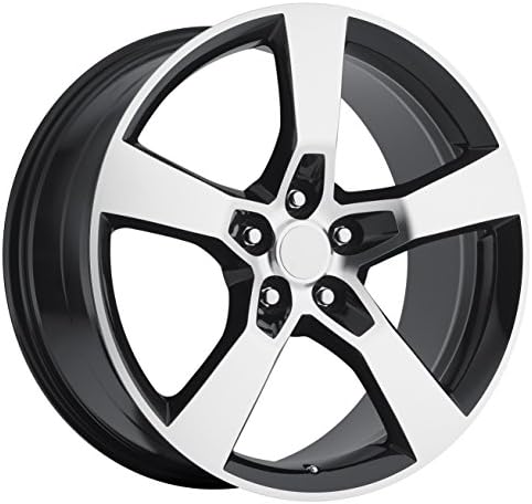 20x8 Replica Chevy Camaro SS Gloss Black w/ Machined Face Wheel Rim 5x120 +35mm Offset 67mm Hub Bore