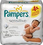 Pampers - 81254645 - Lingettes Sensitive - 4 x 56 Lingettes