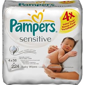 Pampers - 81254645 - Lingettes Sensitive - 4 x 56 Lingettes