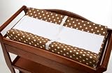 Nojo 2 Pack Contoured Changing Pad Covers - Brown w/Ivory Dots Image