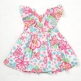 Room Seven - Room Seven Flutter Sleeve w/bow Back Flower Prit