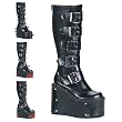 1/2 Inch Trendy Gothic Boots Knee High Platform Boots 5 Buckles 4 Styles