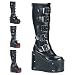 1/2 Inch Trendy Gothic Boots Knee High Platform Boots 5 Buckles 4 Styles