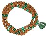 Yoga Gift Mala Green Jade Rudraksha Beads for Meditation, Pendant Prayer Mala, Holy Necklace
