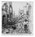 Historic Print (L): Afer the massacre - ruined street in Christian Quarter, Canea, Crete