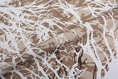 Noemie Hogar 71" X 71" Polyester Fabric Tree Shower Curtain With Set of 12 Roller Shower Curtain Rings,Light Brown