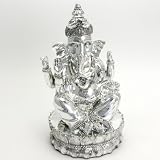 Silver Finish Resin Ganesh Statue - Free Shipping