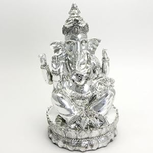 Silver Finish Resin Ganesh Statue - Free Shipping