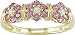 10K Yellow Gold .07 ctw Diamond and Pink Tourmaline Flower Ring