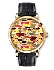 SPRAWL Aanalog Fashion Series Gold Ladies Watches of Genuine Black Leather Strap,Unique Wrist Watch for Women Girls Designed with colorful houses