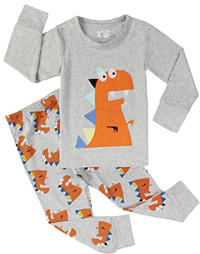 Boys Pajamas Dinosaur 100% Cotton 2 Piece Kids Sleepwear Toddler Clothes Pants Set