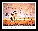 Sanford Agliolo (Canada Geese in Flight ) Framed Art Poster Print - 16 X 20