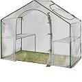 Extra Large 5x5ft Greenhouse Walk in with Window Plastic Cover & Steel Frame + 2 Shelves