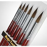 Artist Paint Brushes - Top Quality Red Sable (Weasel Hair) Long Handle, Round Paint Brush Set For Watercolor, Acrylic and Oil Painting. The Natural Characteristics of the Weasel Hair Offer Excellent Paint Holding Capacity and Easy Flow
