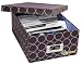 Creative Options Soft-Sided 700-751 Photo Organizer File Box Chocolate with Periwinkle Circles 11.25L x 8.125W x 4.5H