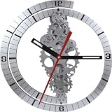 Large Moving Gear Wall Clock - Spiral Bezel
