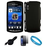 51y0Ej95mZL. SL160  Black 2 Piece Crystal Hard Snap On Protector Case for Sony Ericsson XPERIA Play (Playstation Phone) Android Mobile Phone + INCLUDES!!! Black Retractable Car Charger with IC Chip + INCLUDES!!! SumacLife TM Wisdom Courage Wristband