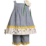 Bonnie Jean Baby Toddler Girls Blue Plaid Spring 2pc Outfit 3M-4T