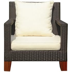 Strathwood Camano All-Weather Wicker Arm Chair With Cushion