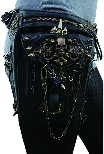 Vintage Steam Punk Rock Retro Gothic Waist Pack Shoulder Bag Wallet for Men Women