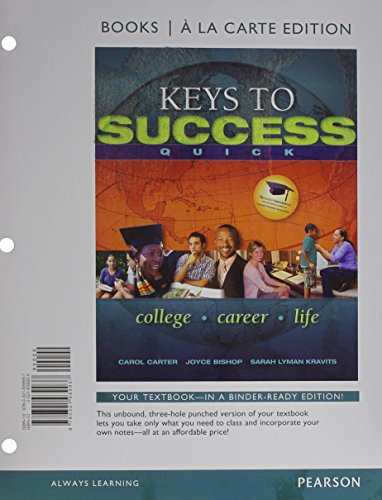 Keys to Success Quick, Books a la Carte Edition Plus NEW MyStudentSuccessLab 2012 Update -- Access Card Package