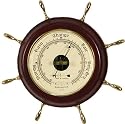 Nautical Weather Barometer Ships Wheel in Deep Cherry by West and Company