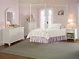 Full Hillsdale Westfield Metal Canopy Bed 5 Piece Bedroom Set in Off White