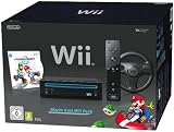 Console Wii noire + Mario Kart + T�l�commande Wii Plus - noire + Volant Wii noir
