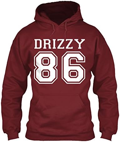 Drizzy Team 86 Toronto Canada Hip hop Pullover Hoodie Sweatshirt (Large, Maroon)