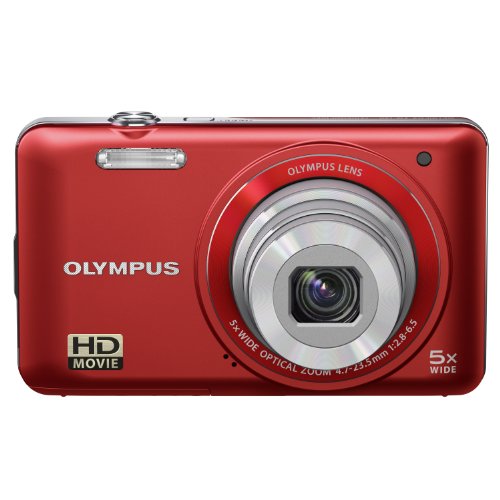 Olympus VG-130 Digitalkamera (14 Megapixel, 5-fach opt. Zoom, 7,6 cm (3 Zoll) Display, bildstabilisiert) rot