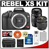 Canon Digital Rebel XS 10.1MP Digital SLR Camera (Black) + Tamron 28-80mm Lens + Tamron 70-300mm Di Macro Lens + 16GB SD Card + LP-E5 Battery + Case + Cameta Bonus Accessory Kit