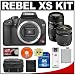 Canon Digital Rebel XS 10.1MP Digital SLR Camera (Black) + Tamron 28-80mm Lens + Tamron 70-300mm Di Macro Lens + 16GB SD Card + LP-E5 Battery + Case + Cameta Bonus Accessory Kit