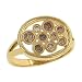 Ladies Flower Design Multi Colored Diamond Ring.50cttw
