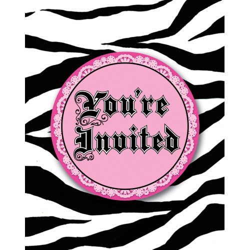 Super Stylish Invitations (8) Invites Birthday Party Supplies Pink Zebra