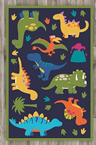 New Comic Style Dinosaurs Kids Play Rug ,Educational Rug ,Boys Rugs Girls Rugs ,Activity Paly Area Rugs (20 inch x 32 inch scatter size mat)