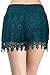Simlu Lace Shorts Fitted, Womens Crochet Shorts, Short Shorts, Scalloped Shorts