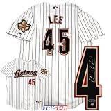 Carlos Lee Autographed/Hand Signed Houston Astros Pinstripe Authentic Baseball Jersey
