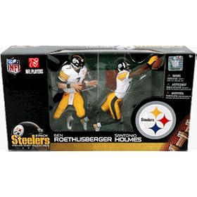 Pittsburgh Steelers 2-Pack Ben Roethlisberger White Jersey and Santonio Holmes White Jersey McFarlane