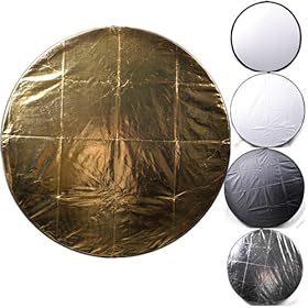 CowboyStudio Photo Studio 32in 5-in-1 Collapsible Disc Reflector-Translucent, White, Black, Silver, Gold