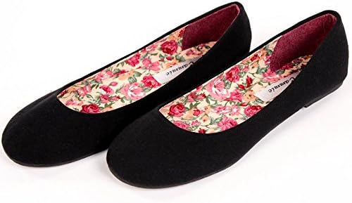 Cammie Women's Canvas Solid and Floral Print Ballet Flats