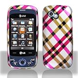 Premium - LG GW370/Neon II Hot Pink Plaid Cover - Faceplate - Case - Snap O ....