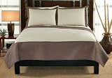 Barclay Full / Queen Size Quilt with 2 Shams Tan / Cream