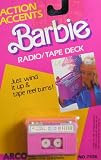 Action Accents BARBIE Radio / Tape Deck - Wind It Up & Tape Reel Turns! (1987 Arco Toys, Mattel)