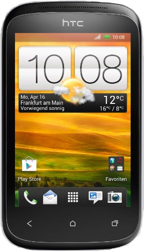 HTC Desire C Smartphone (8,9 cm (3,5 Zoll) HVGA-Touchscreen, 5  Megapixel Kamera, 600MHz, 512MB RAM, 4GB Speicher, Android 4.0 OS) Stealth Black