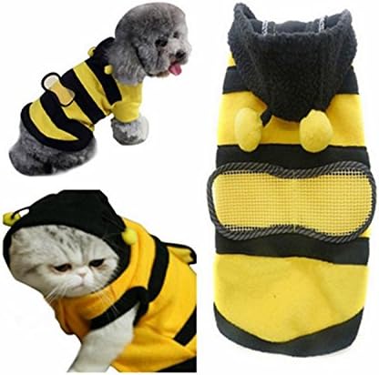 Pet Dog Cat Clothes Coat Puppy Rabbit Polar Fleece Hoodie Outfits Bee Style