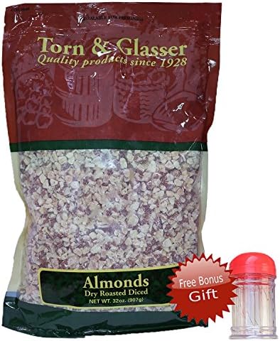Torn & Glasser Dry Roasted & Diced All Natural Hand-Picked Almonds (with FREE bonus gift!)