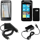 iNcido Brand HTC Surround T8788 Combo Rubber Black Protective Case Faceplat ....